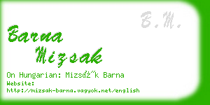 barna mizsak business card